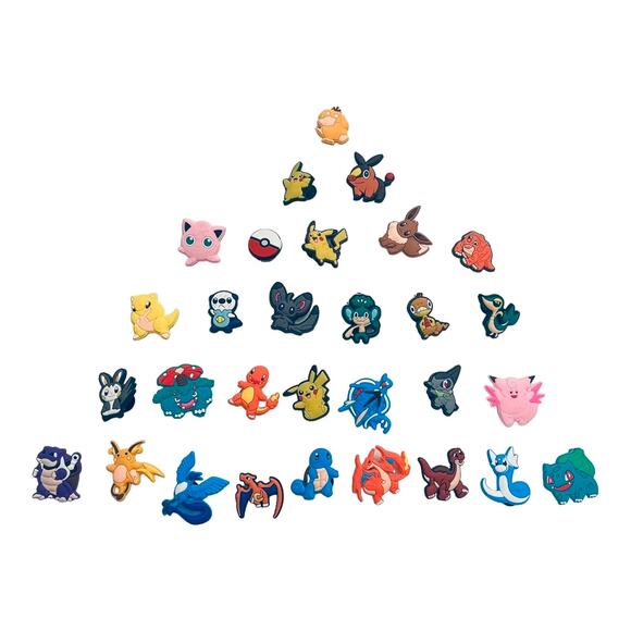 NEW Pokémon Pikachu SHOE CHARMS 30pc for Croc Shoes Zip Bags Dragons Dinosaurs + - Picture 4 of 8